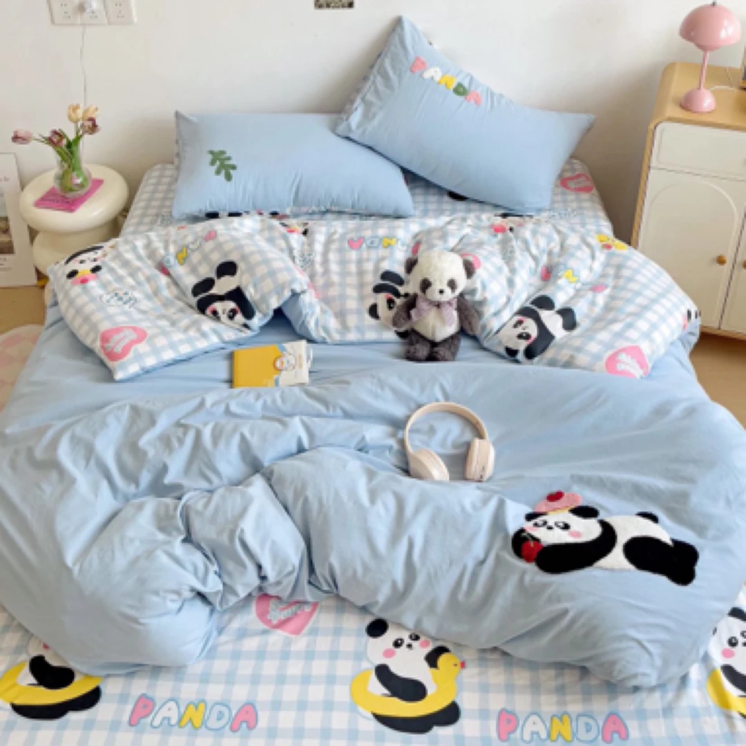 S孤品磨毛学生宿舍加厚床品四件套床单亲肤可爱床上用品被罩被子