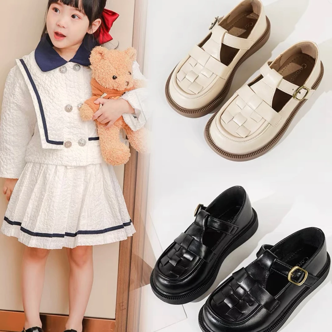 【断码】小涵恩女童皮鞋2023秋季新品英伦风演出软底单鞋6072