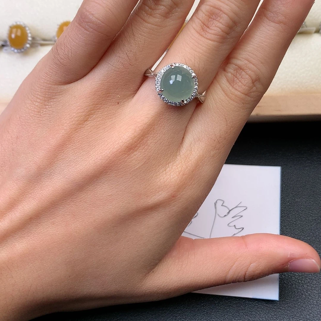 【闪购商品】翡翠戒指银S925镶嵌