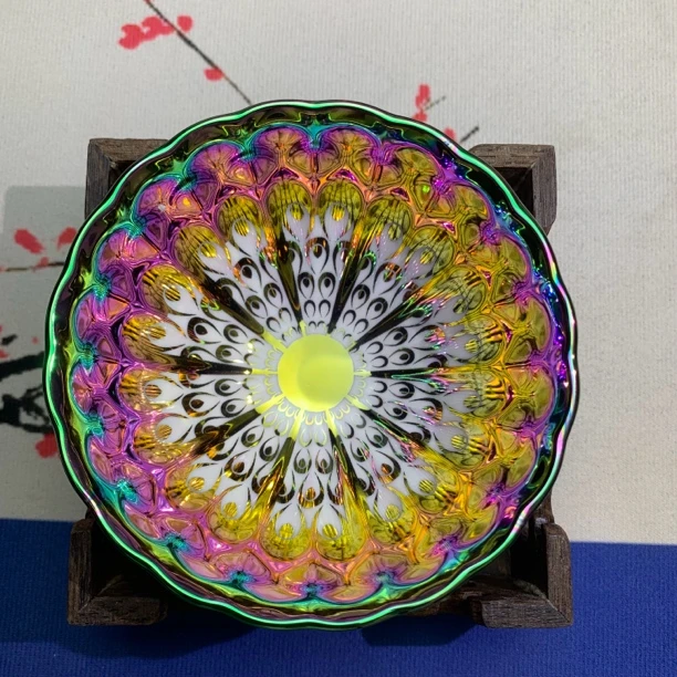 七彩太阳花陶瓷杯无镶嵌主人杯精美茶杯单只装无礼盒