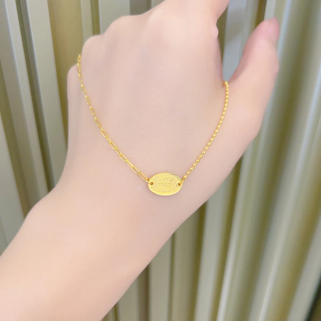 足金999爱与和平5G黄金套链时尚百搭足金套链144