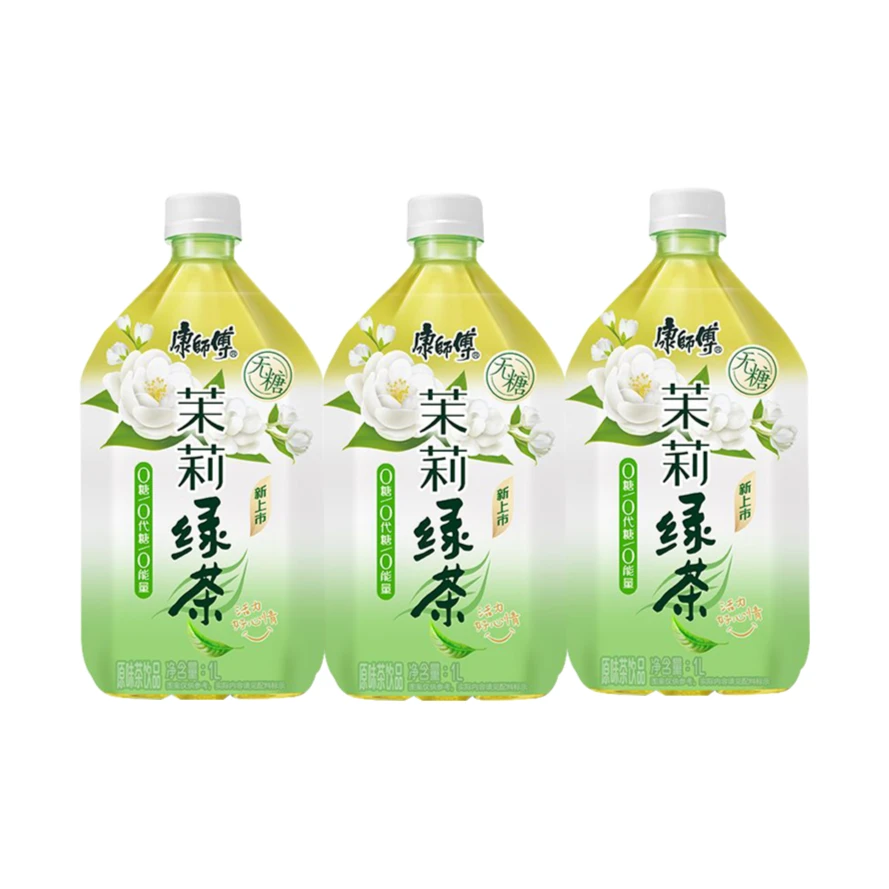康师傅无糖茉莉绿茶1L*3瓶