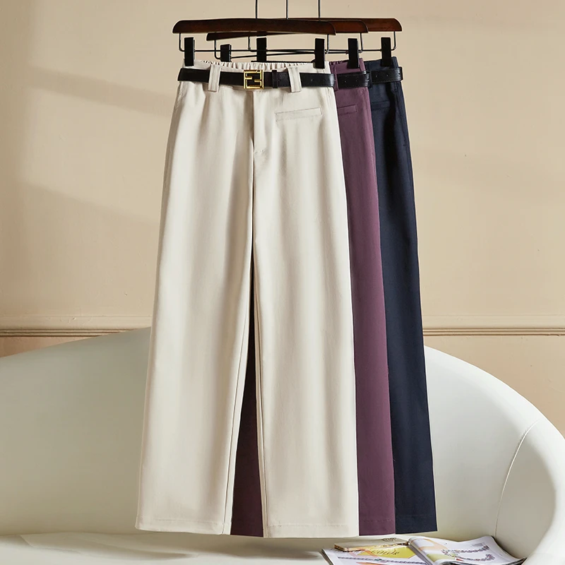 【炽帛/Cipbo】新款气质显瘦西装裤高腰时尚窄版阔腿裤裤子