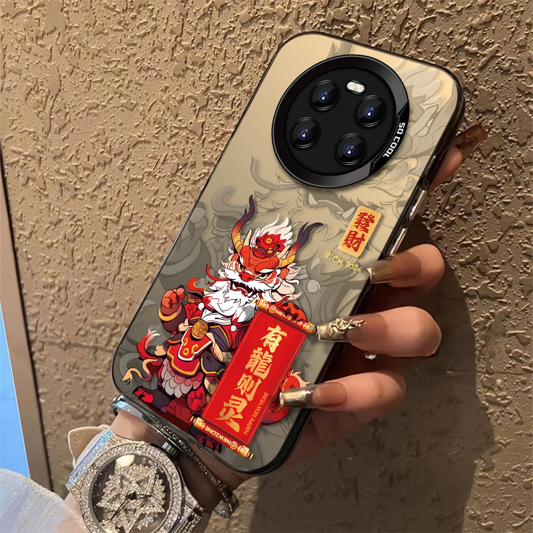 适用于【华为】Mate40/E新款龙行大运国潮全包防摔手机壳