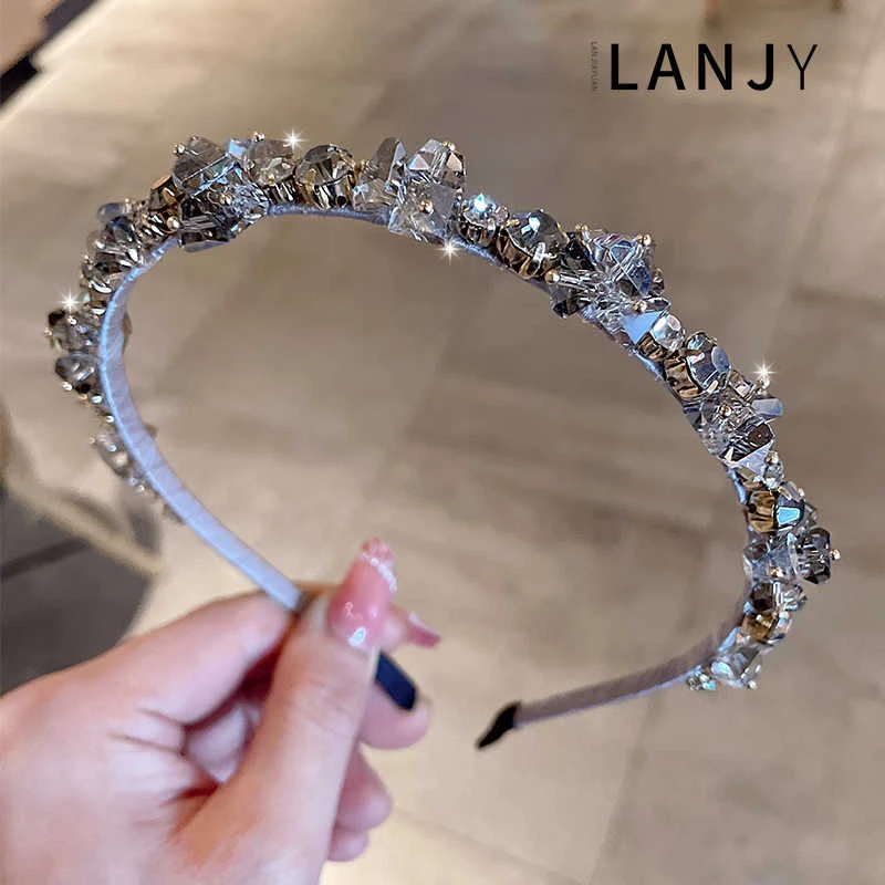 名媛风精致发箍女韩国2025年新款森系仙女头饰高级感发卡水晶发饰