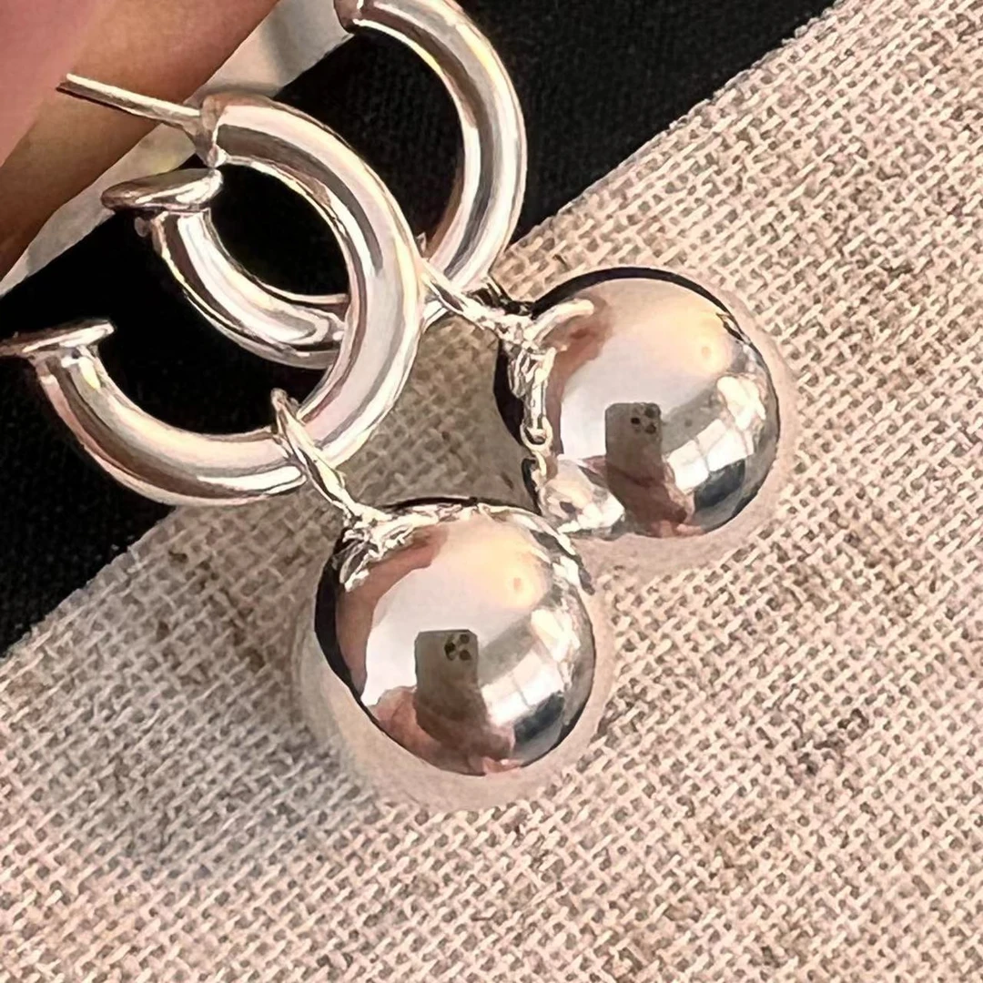 925银耳饰 E683   简韩韩版新款吊球耳环