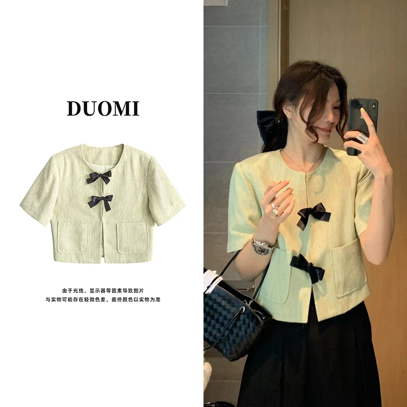 【DUOMI】秋季新款高智淡人时尚韩版小众设计感上衣女外套D5009