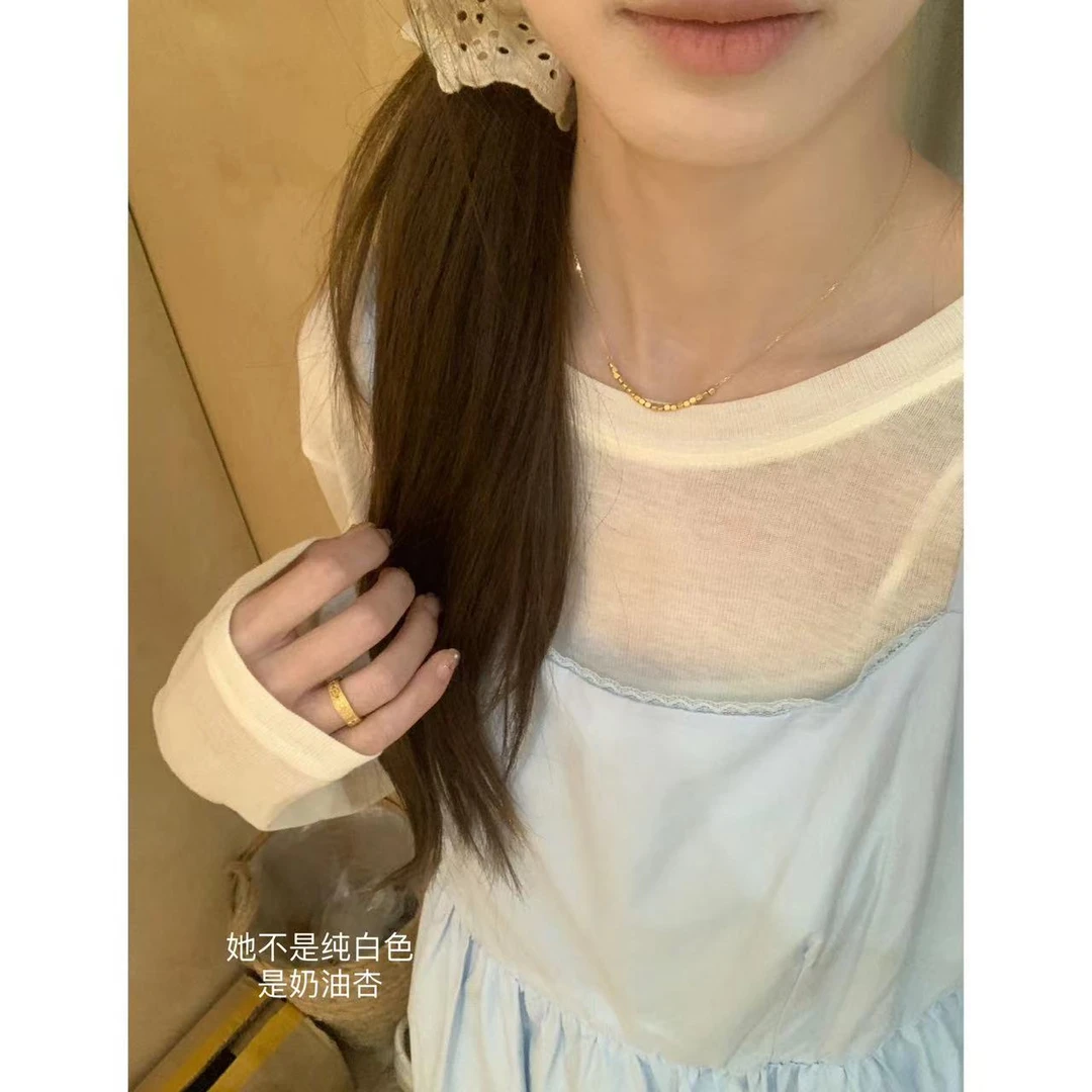 [YS]春款百搭薄款小众打底小衫~X021长袖