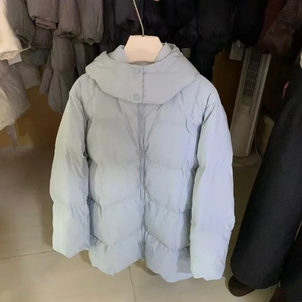 [YS] 蓝色简约韩代宽松显白羽绒服外套~ 1030