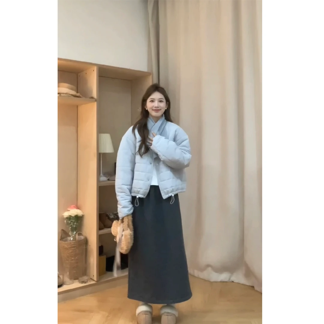 [YS] 小方块宽松抽绳小棉服~ X264