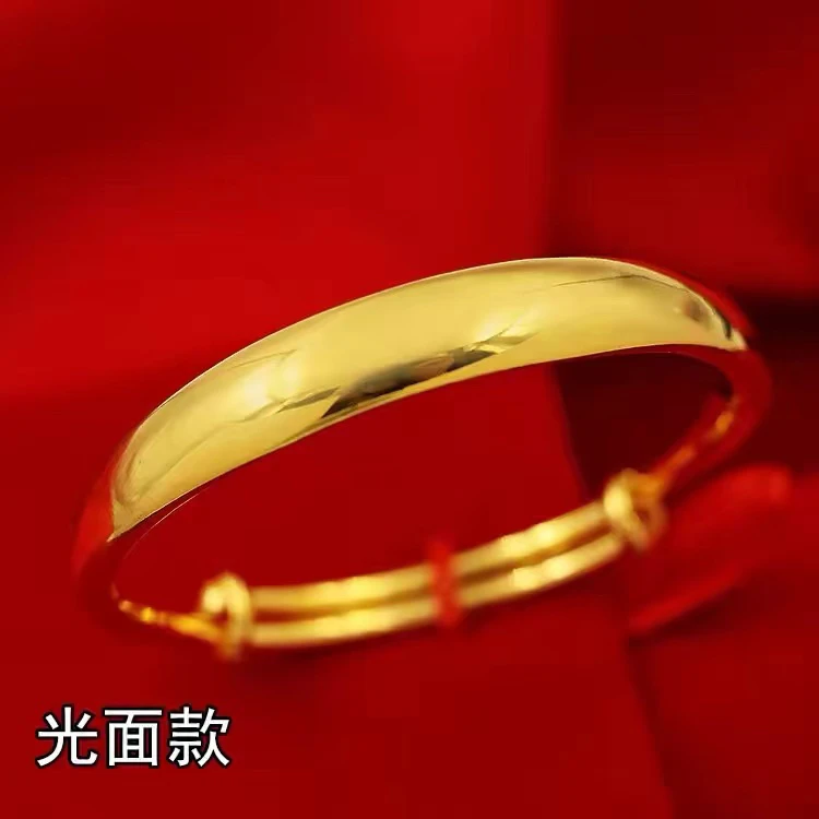 合金手镯 古法推拉亮面女士手镯经典款