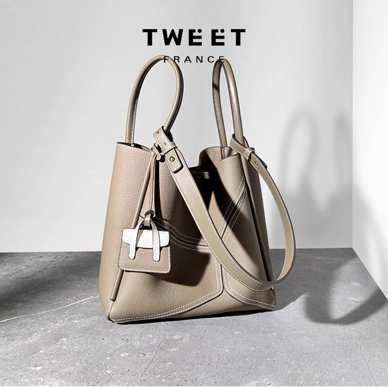 Tweet 轻奢感小众大容量腋下包托特包斜挎单肩包女真皮腋下包手提