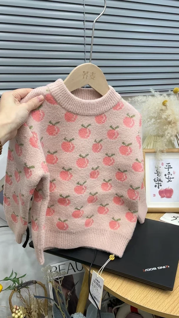 女童毛衣秋冬新款洋气儿童针织打底小女孩毛线衣套头韩版圆领