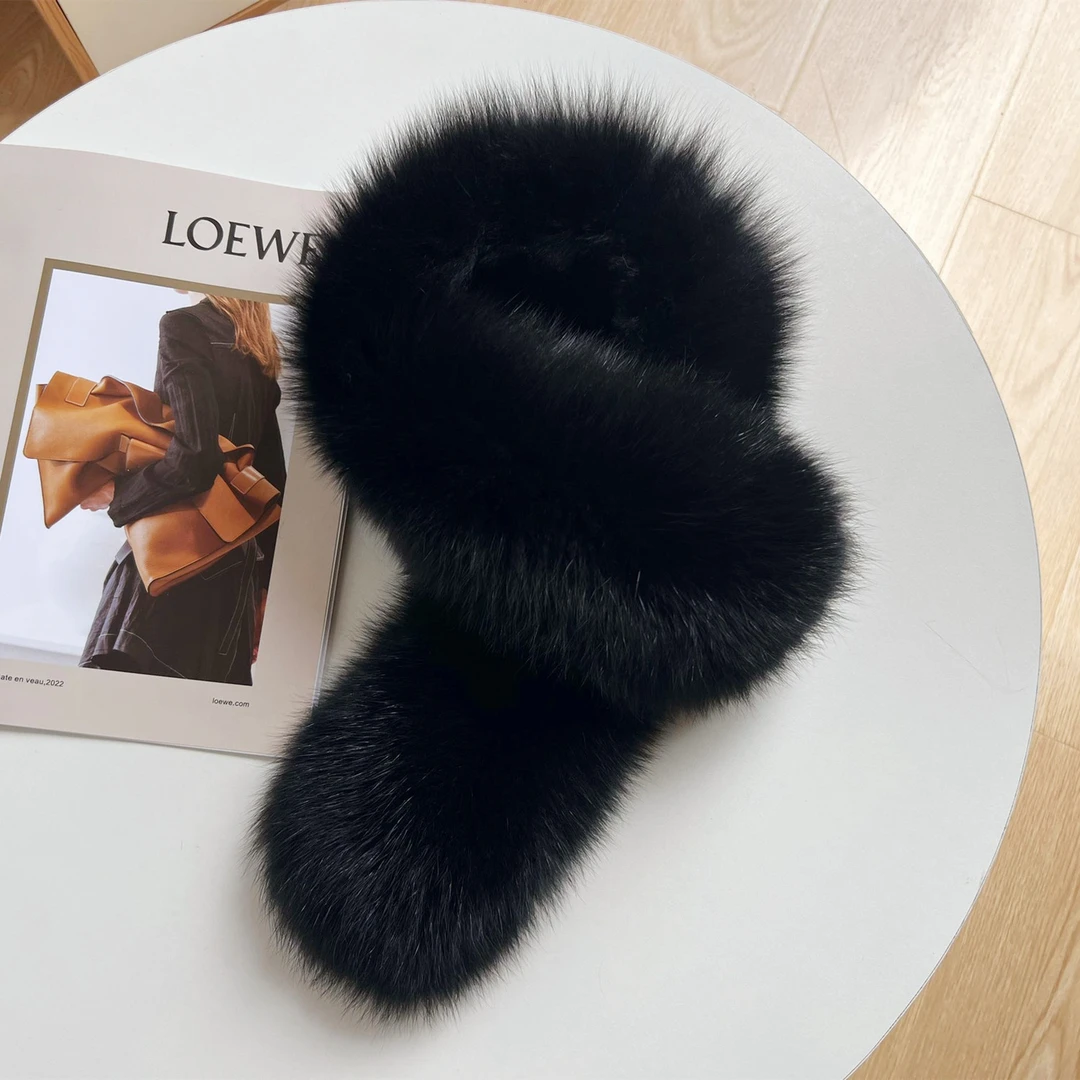 双面毛狐狸毛围巾女冬季韩版百搭毛皮草围脖真毛毛领子反面獭兔毛