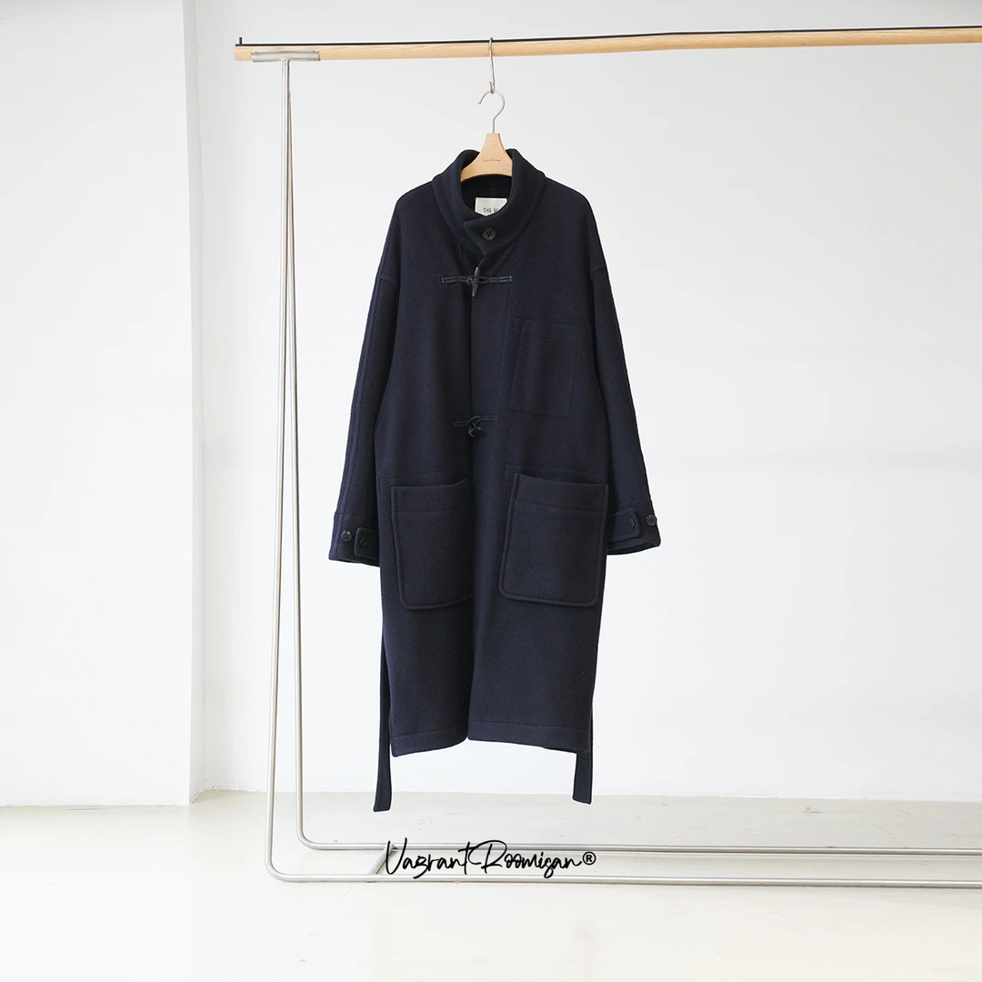 ROOMISAN【立领廓形牛角扣羊毛大衣】24839