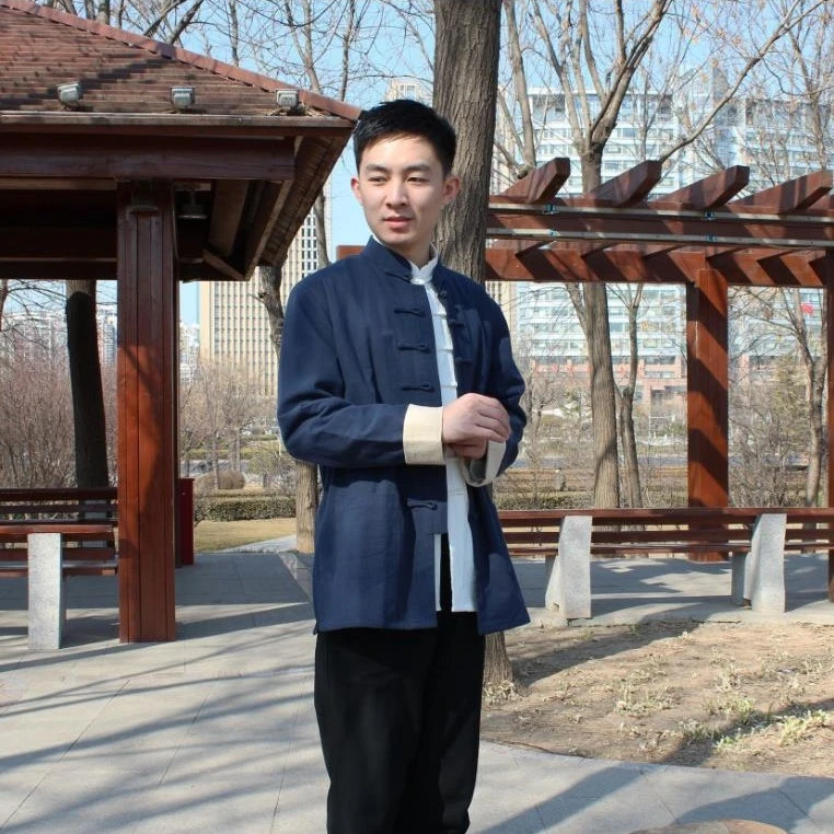 男士唐装套装外套加裤子加半袖衬衣中式复古长袖立领中国风休闲