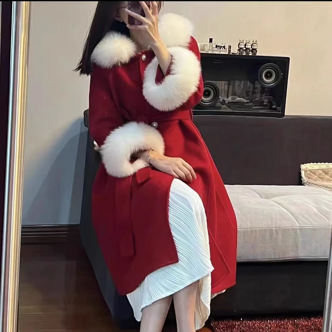 【钟意】B024红色毛呢外套P3184(d208)