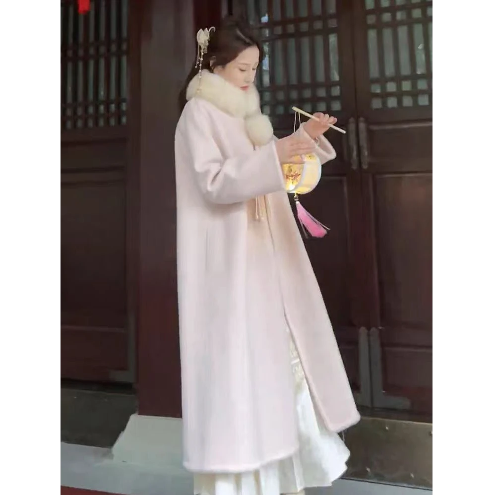 【钟意】C220（JS106）粉色毛呢外套P5989