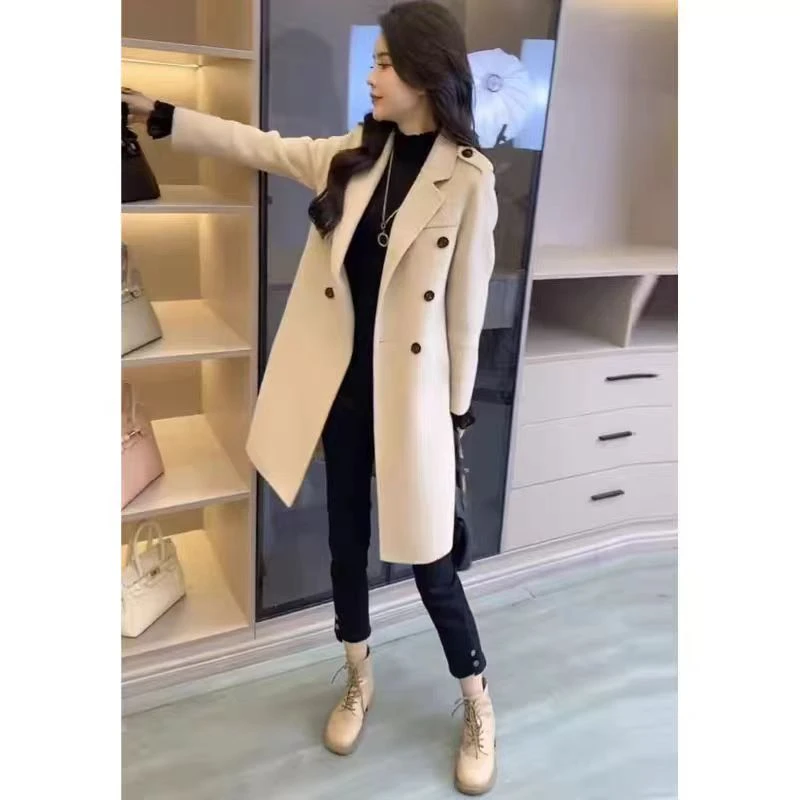 【钟意】D209米色毛呢外套P3427(C081)