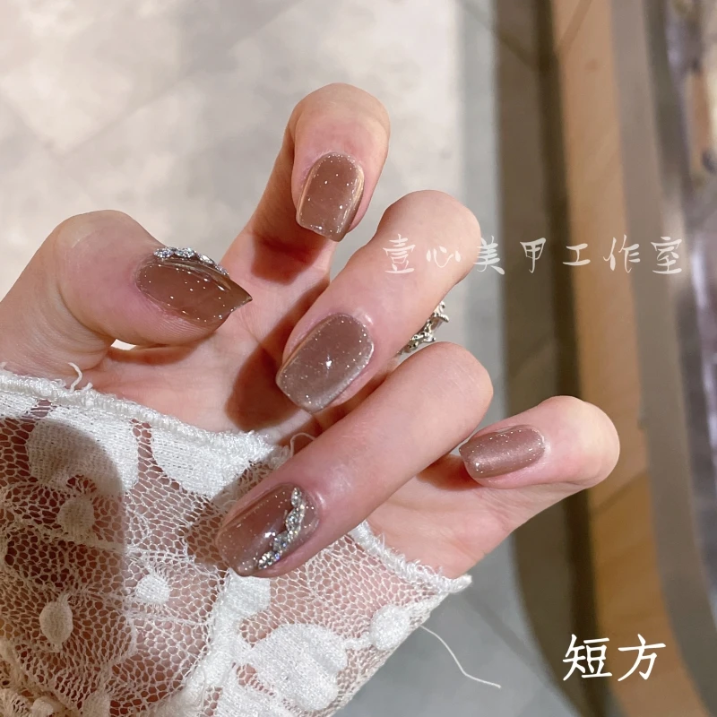 纯手工定制穿戴甲 壹心推荐梦瑶美甲贴片可拆卸假指甲贴10片