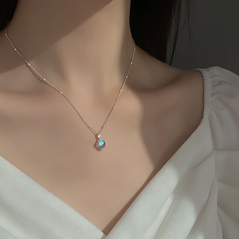 链子925银 S925纯银项链女轻奢小众吊坠高级设计感锁骨链颈链夏