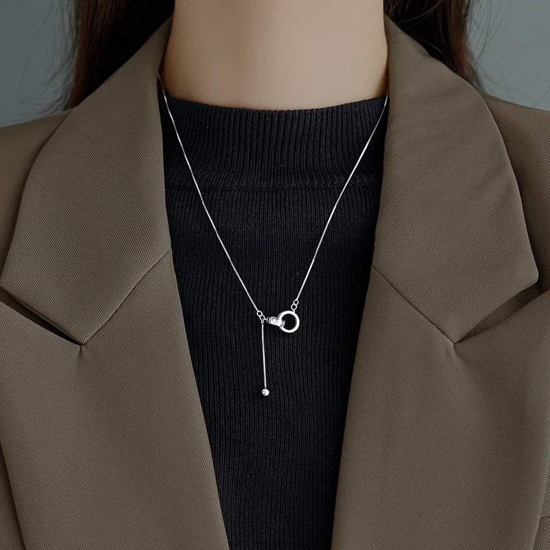 坠链均925银 流苏长款项链女款2025年新款爆款轻奢毛衣链锁骨颈链