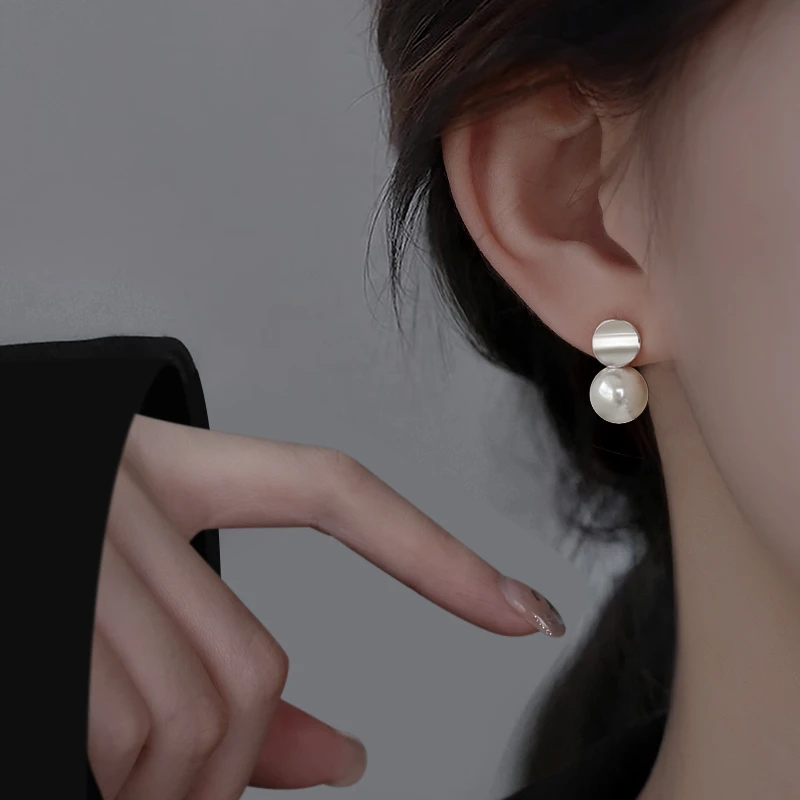 925银仿珍珠耳饰 纯银施家珍珠耳环女2025爆款耳钉轻奢气质潮春夏