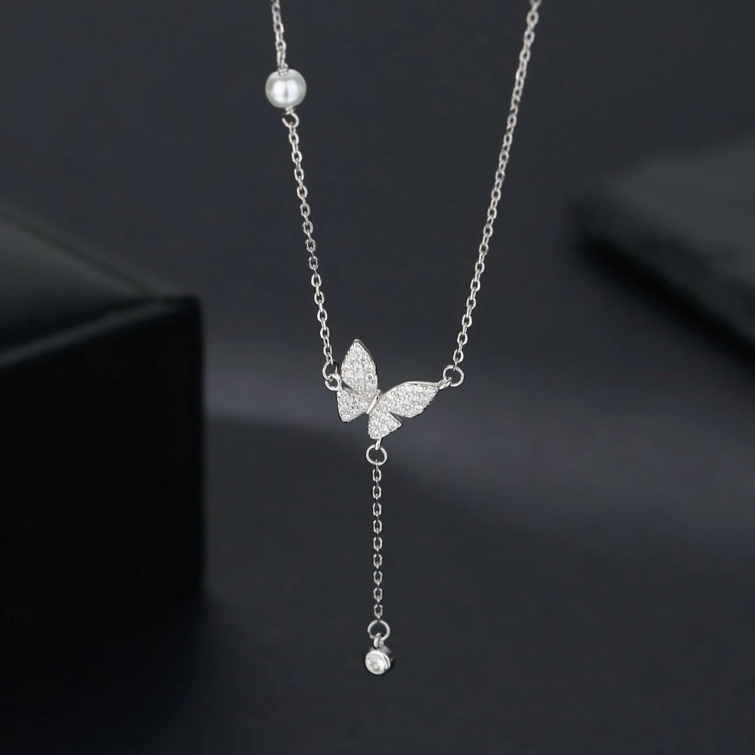 坠链均925银  925纯银蝴蝶项链女仙气高级感首饰2025轻奢时尚百搭