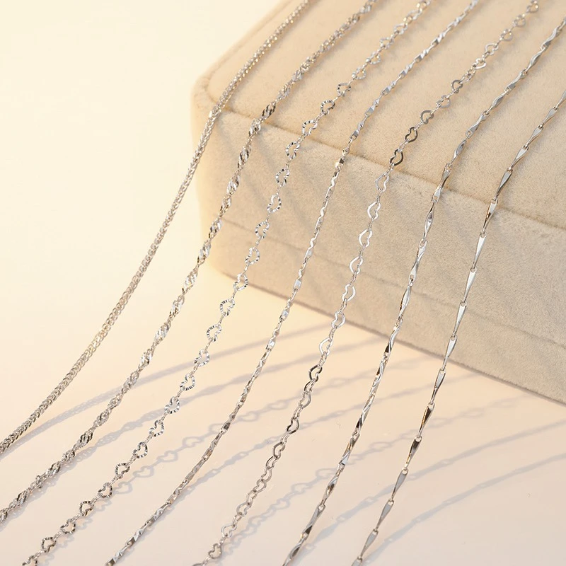 链子足银  足银项链女款百搭简约银锁骨链设计时尚素款单链可调节