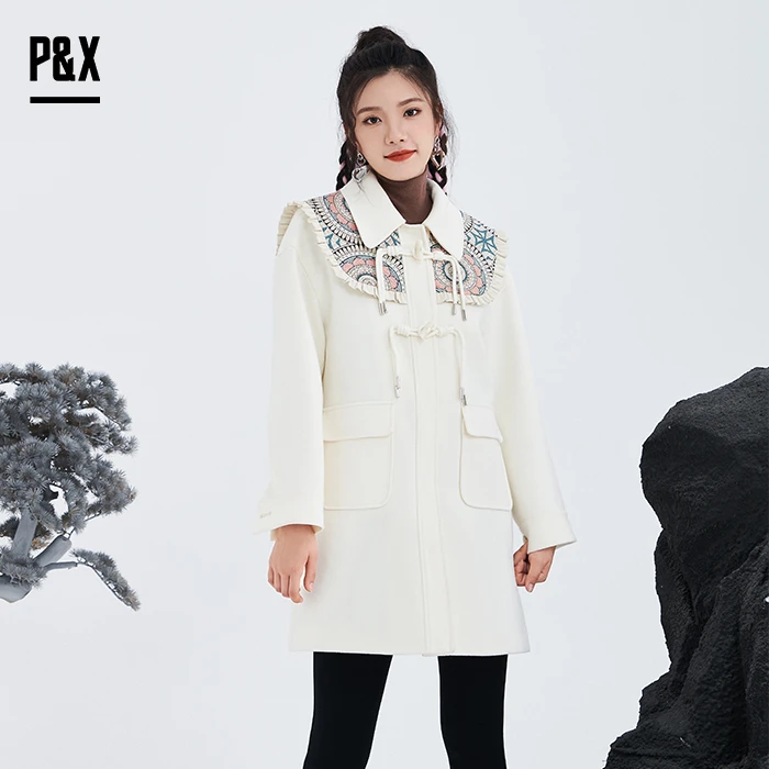 P&X设计师 呢料中长款外套 大盛敦煌 822413476