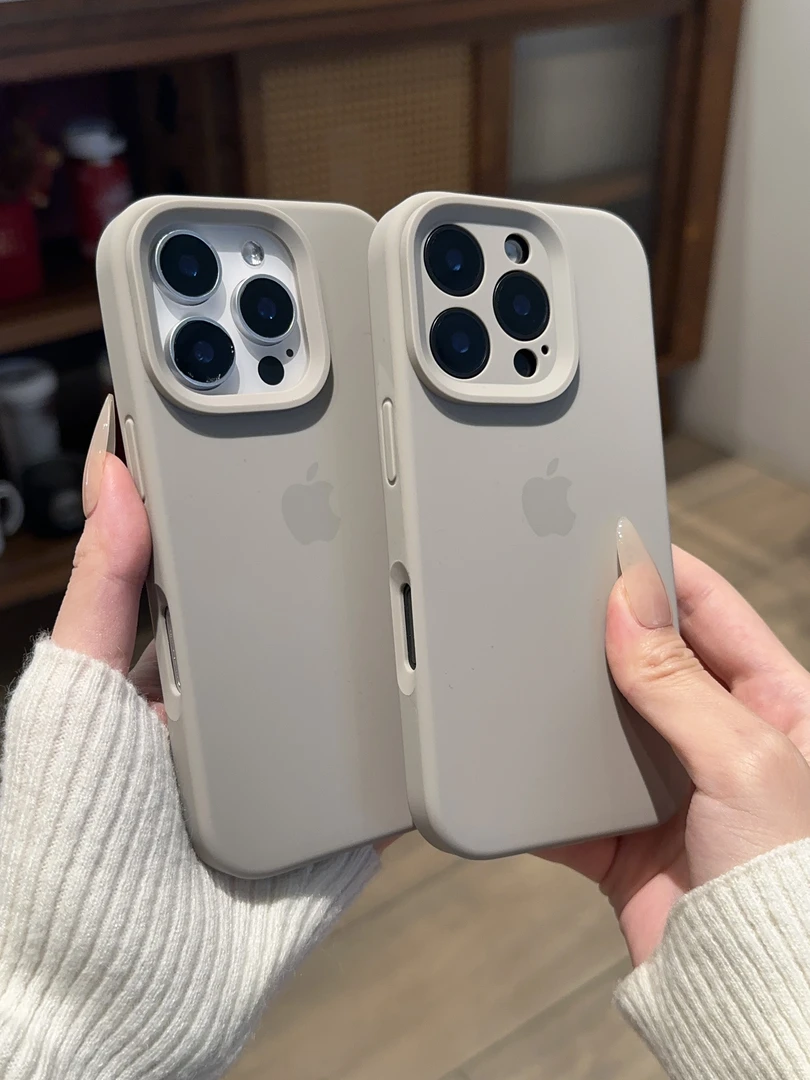 岩石灰适用苹果16手机壳15液态硅胶iphone14简约13纯色1211