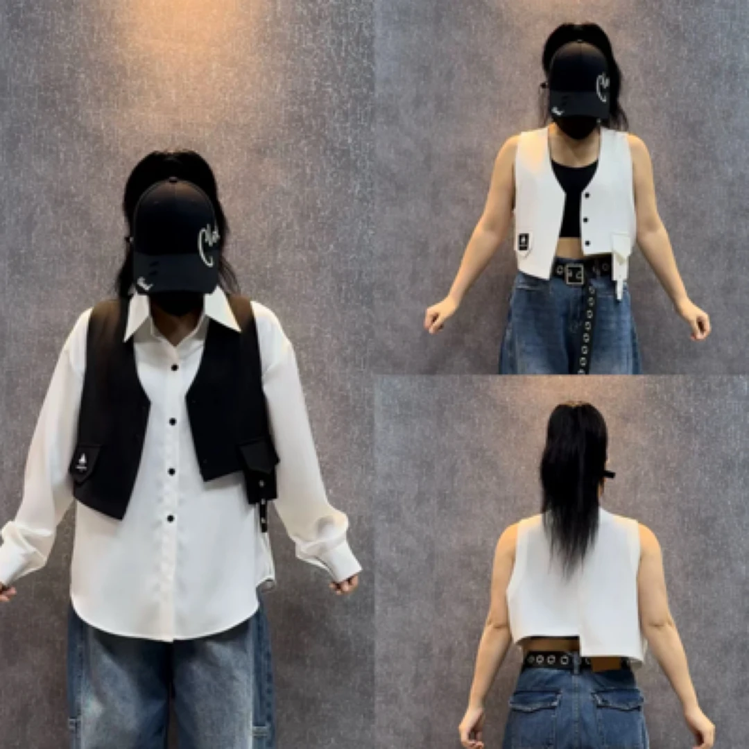 英伦斜纹不规则外搭马甲（新疆西藏不包邮）