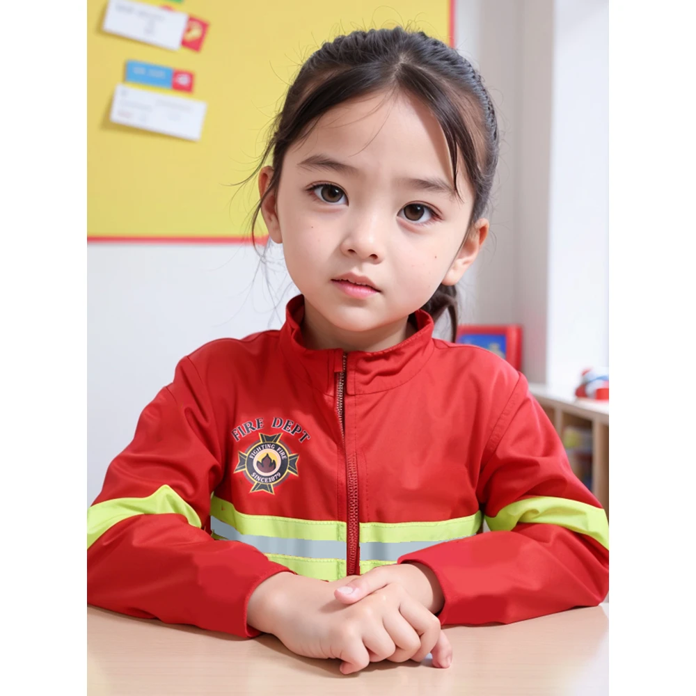 万圣节儿童消防员服装火警玩具幼儿园演出衣服角色扮演套装表演服