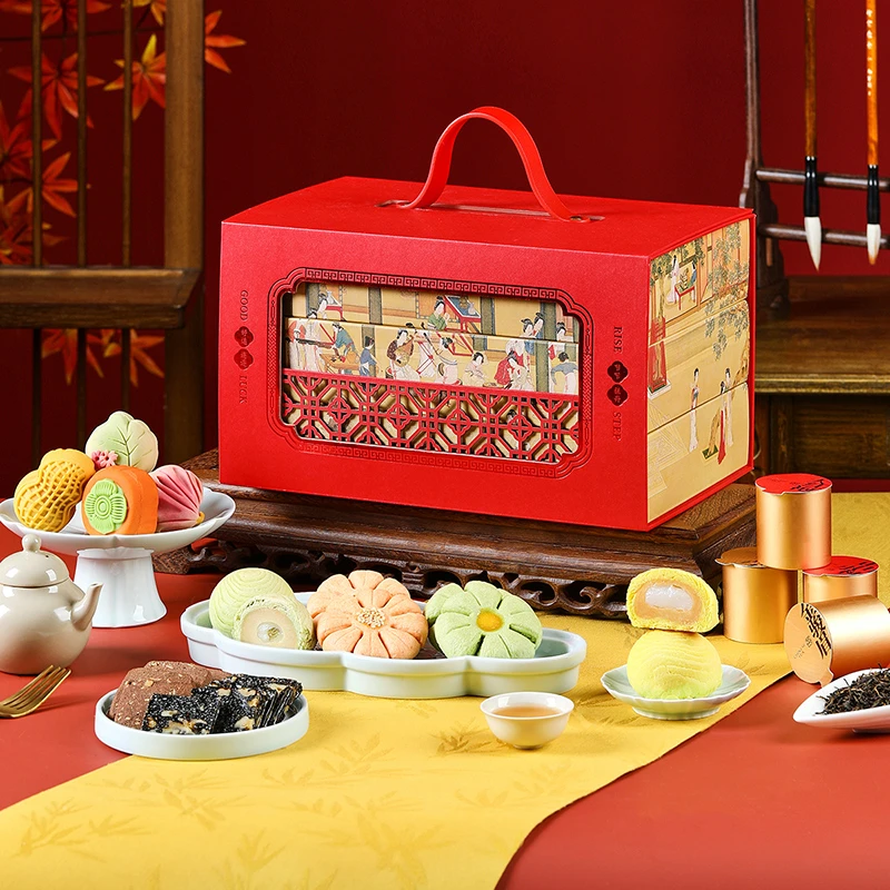 悠享时唐宫夜宴糕点年货礼盒饼干茶叶春节零食大礼包新年礼物779g