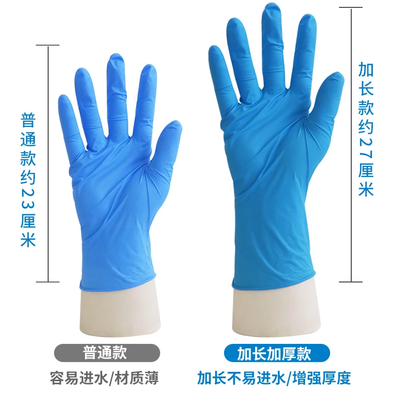 【专属】英科 12寸加长款 多用途丁腈超弹手套防水耐油一次性 高弹