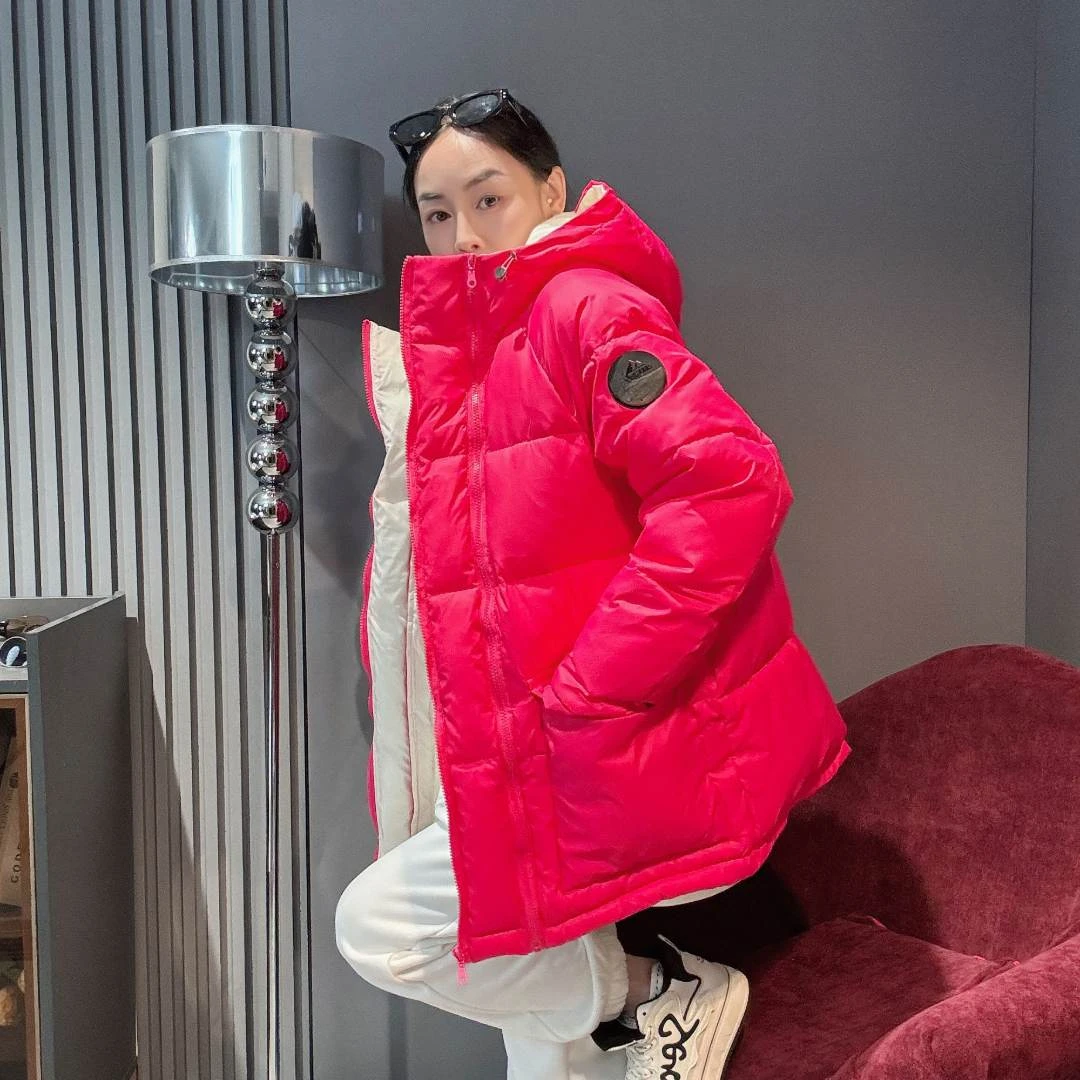 2024新款宽松时髦连帽加厚保暖韩版百搭设计感拉链双口袋棉服外套