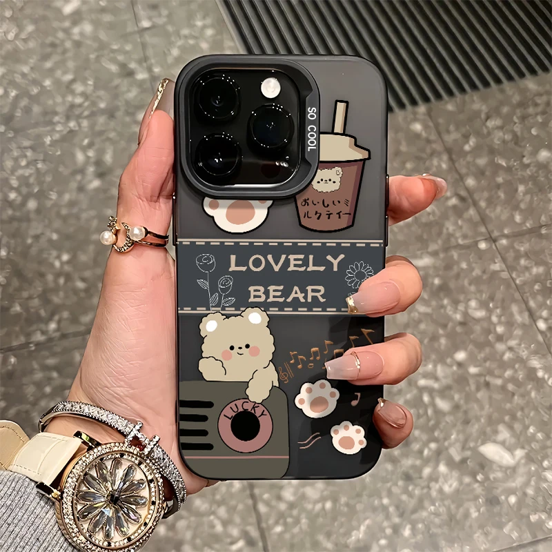 奶茶小熊ins风适用iphone15苹果手机壳14软胶13/12Promax创意小众