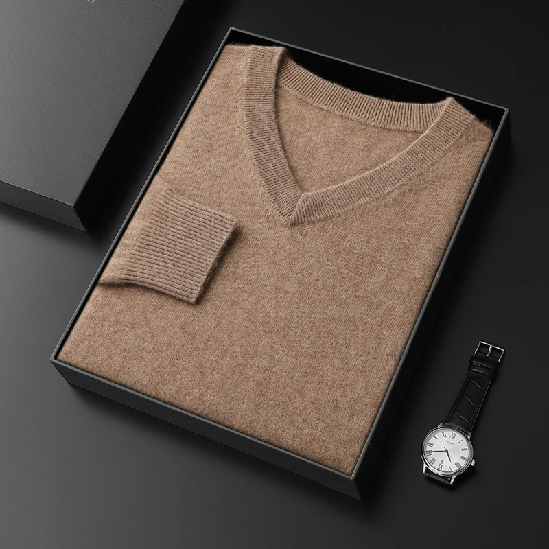男士必入~纯羊毛衫男士V领商务基础款百搭款式休闲针织