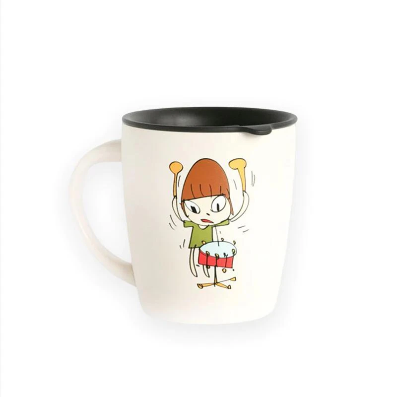 奈良美智NARA保温马克杯带盖喝水杯可爱创意情侣杯美术馆展览限定