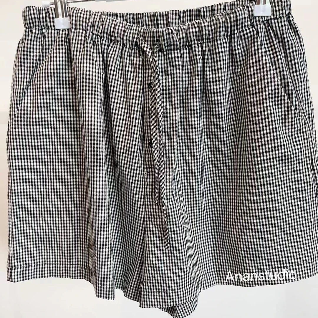 ananstudio夏季经典格子休闲时尚百搭短裤NZDK-007