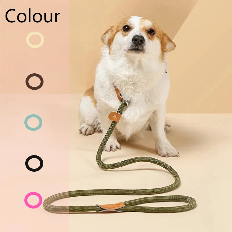 狗狗牵引绳P绳P链防爆加长尼龙冲赛级狗绳柴犬柯基外出专用遛狗链