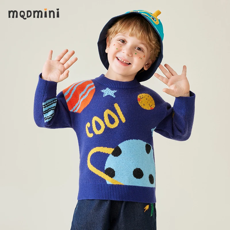 MQDMINI男童圆领毛衣儿童毛衫女童秋冬保暖针织衫舒适783320719