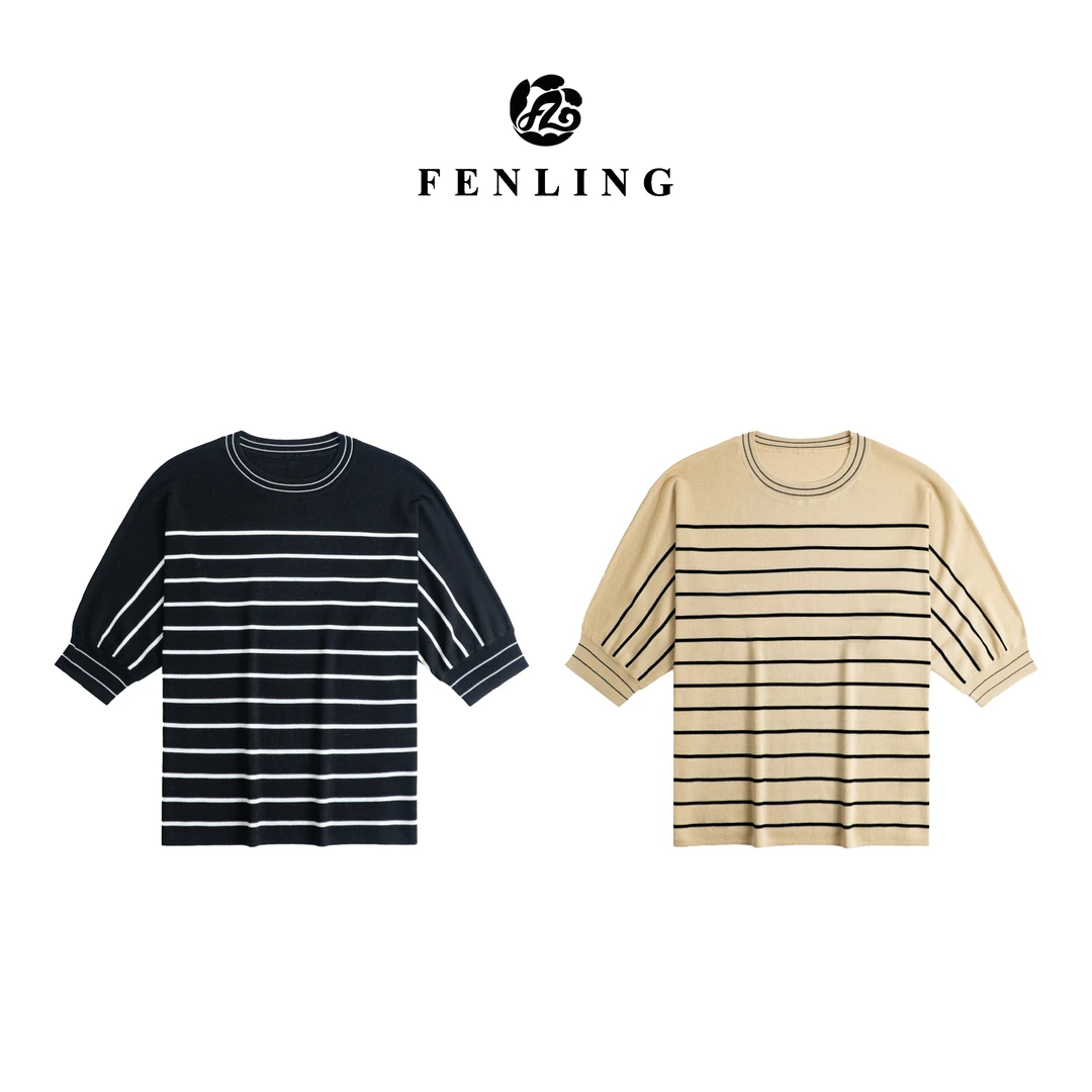 芬领-温清-桑蚕丝法式插肩袖上衣女秋季慵懒宽松时尚SY1690针织