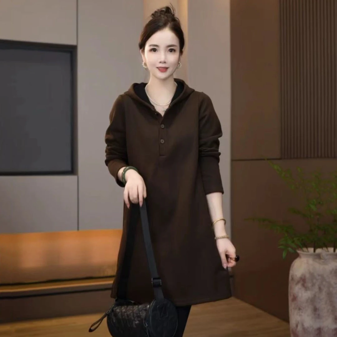 A-660高级感超好看连帽卫衣秋冬新款流行时尚宽松上衣