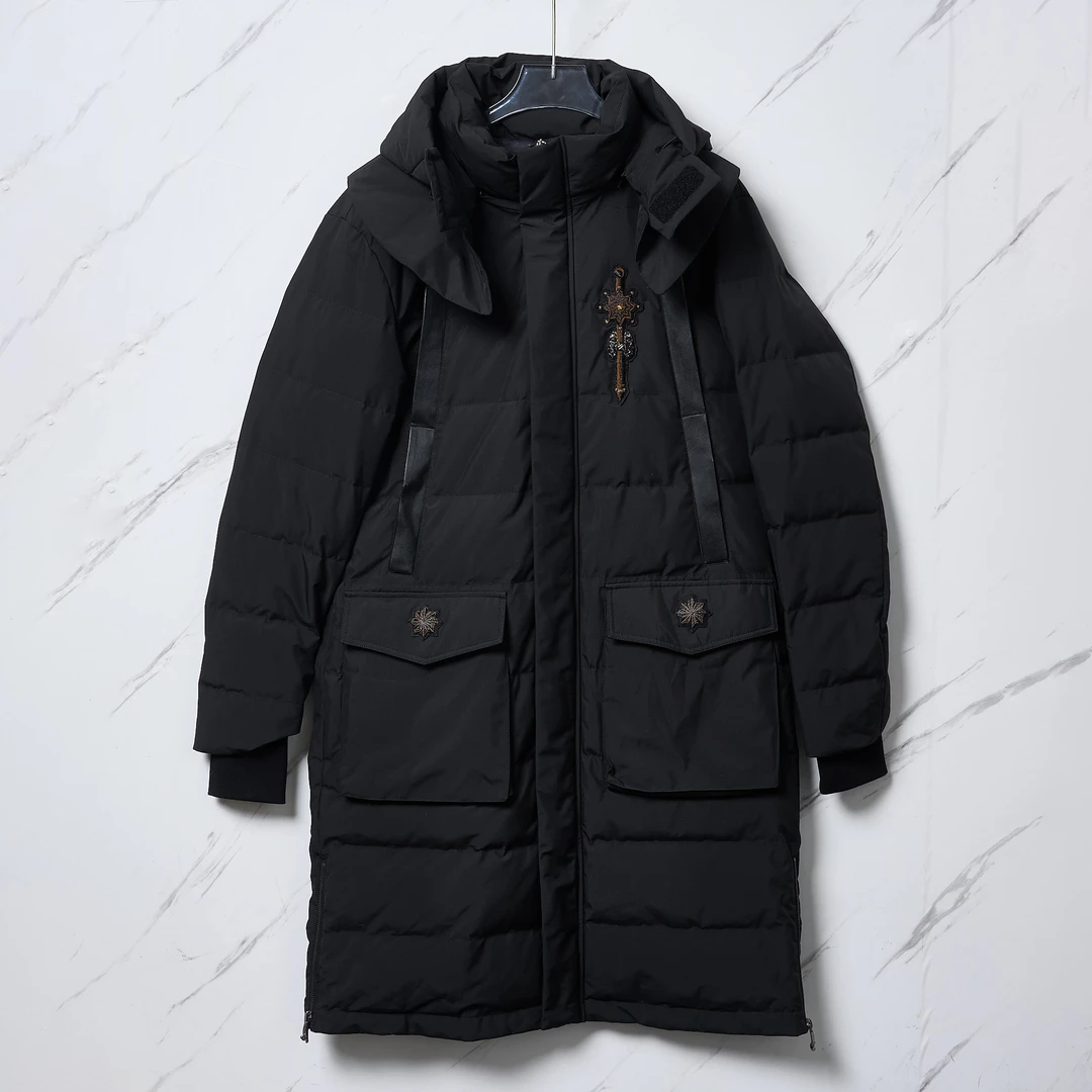 全新未使用/Creazioni男士重工刺绣羽绒服/COBU00050