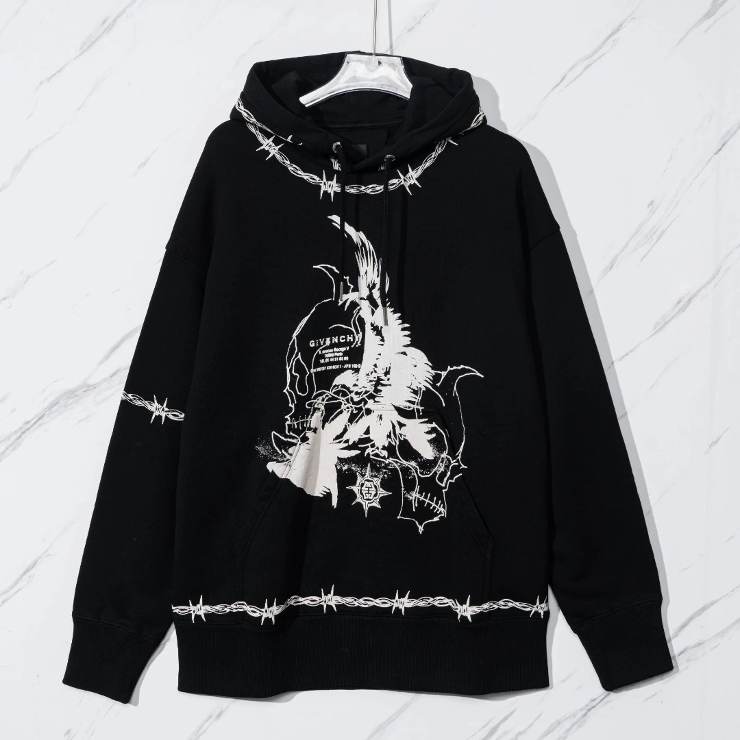 全新未使用/Givenchy纪梵希 中性印花连帽卫衣时尚休闲/GCBS00129