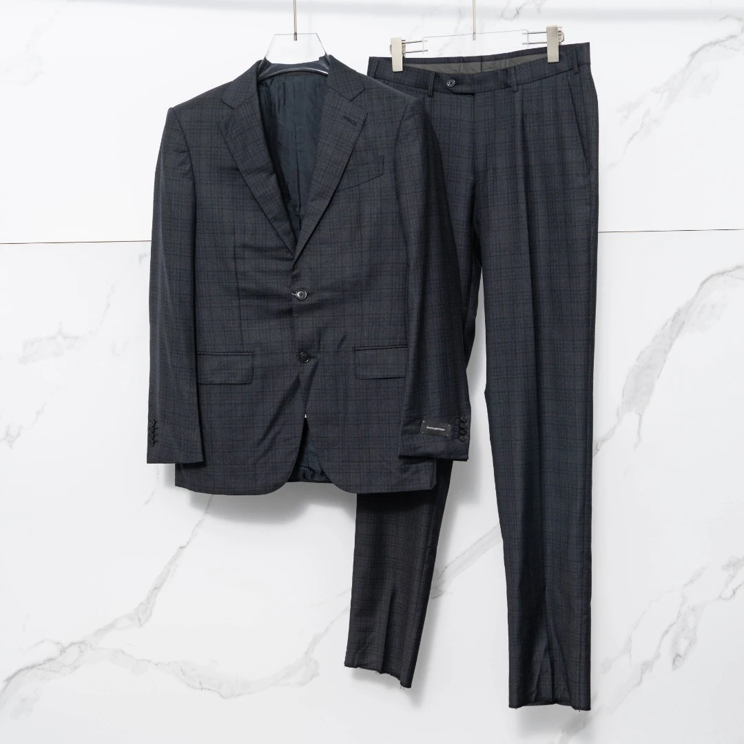 全新未使用/Ermenegildo Zegna男士格纹套西/JSZGBU0227058