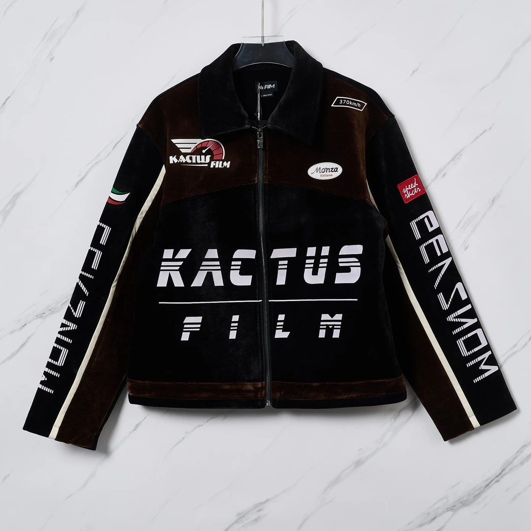 全新未使用 Kactus Film男士丝绒重工刺绣夹克 潮流/KFBU00006