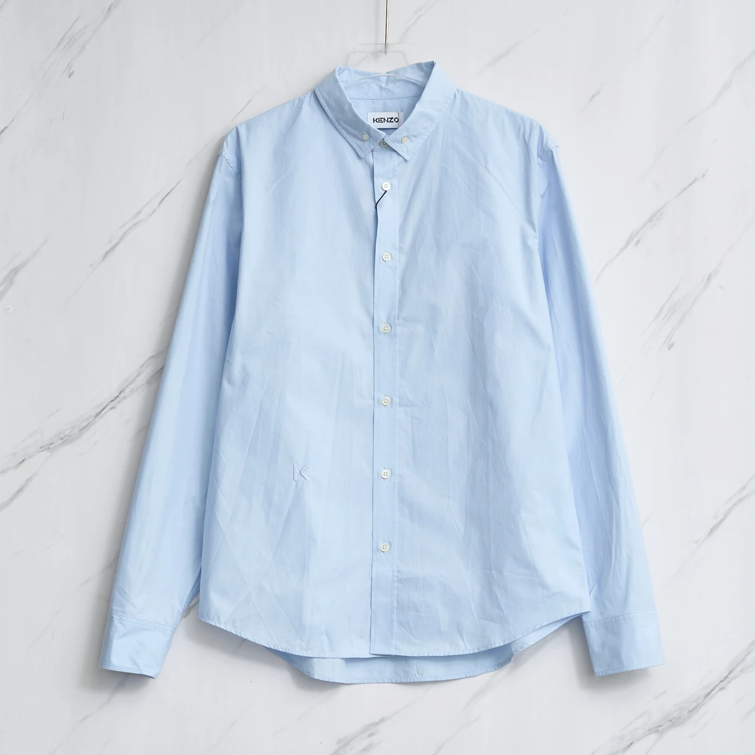 全新未使用 KENZO/肯佐 男士经典K字刺绣衬衣/KZBU00178