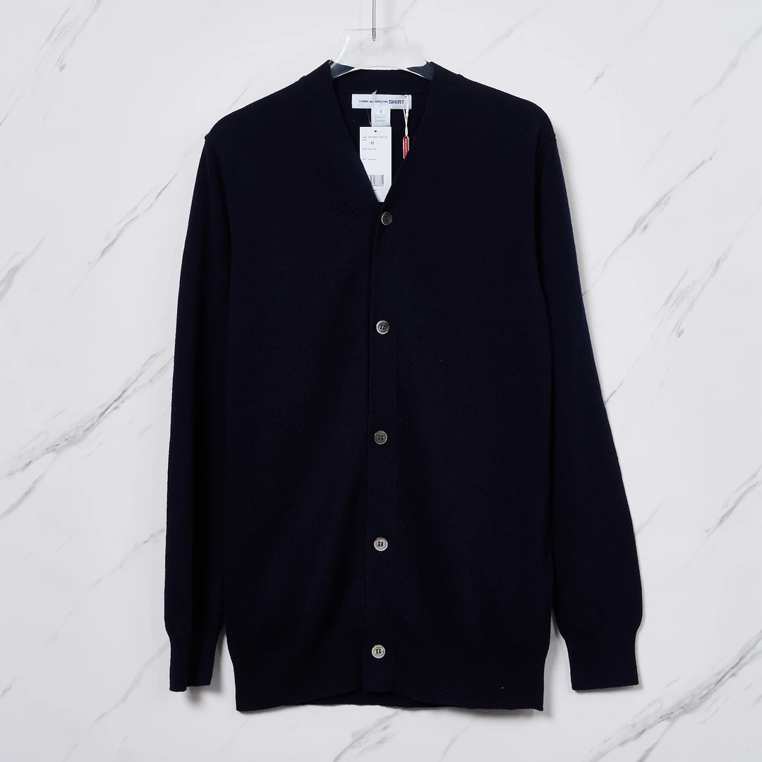 全新未使用 Comme Des Garçons 男士纯色毛呢针织开衫/CGBU00041